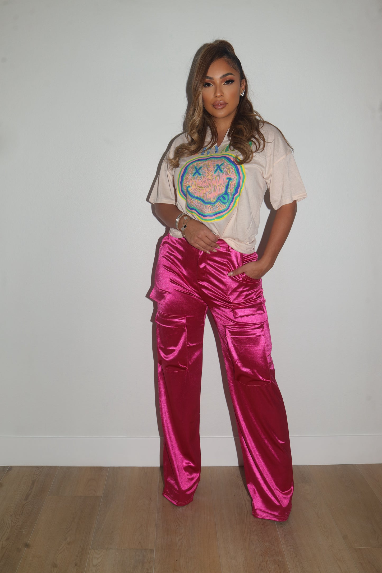 Pink Silk Pants